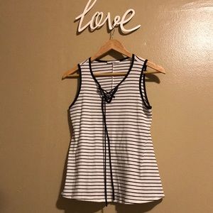 Tank top with lace up front